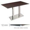 Horeca-Tafel-Compact-Wenge-69x120-Cm-Met-Onderstel-Zilver-12mm-FR