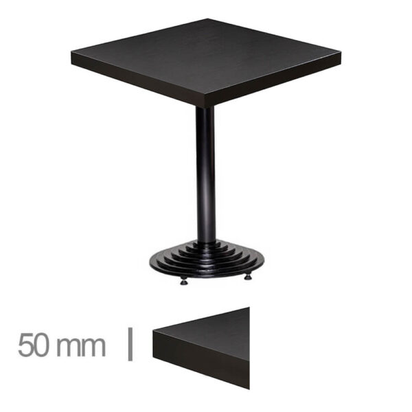 Horeca-Tafel-Dublin-Zwart-70×70-Cm-Met-Onderstel-50mm