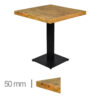 Horeca-Mangohout-Tafel-Mango-60×60-Cm-Met-Gietijzeren-Onderstel-B-339