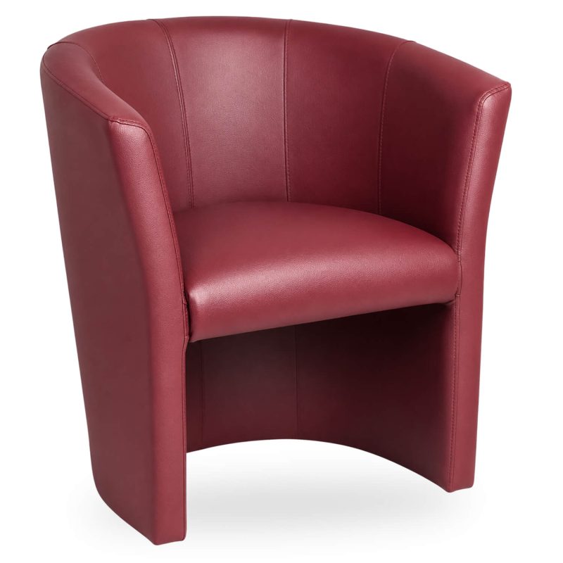 Horeca-Fauteuil-PRAG-Bordeaux-Kunstleer