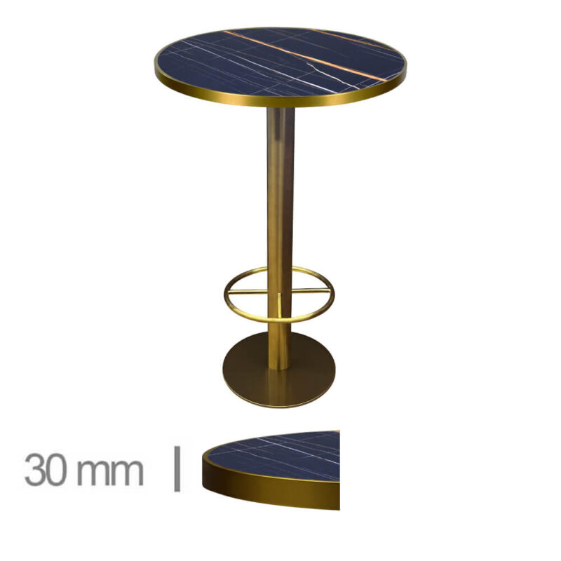 Horeca-Statafel-Rond-Faux-Marmer-Amber-70-Hoogte-111-Cm-B-320H+F-GOLD