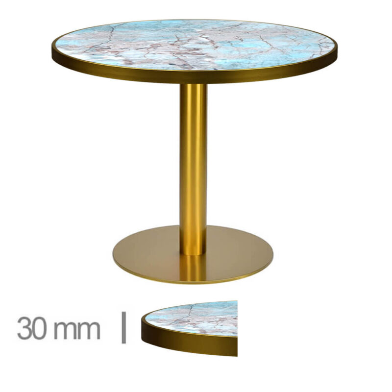 Horeca-Tafel-Rond-Faux-Marmer-Green-70-Cm-Met-Onderstel-B-320-LOW-GOLD