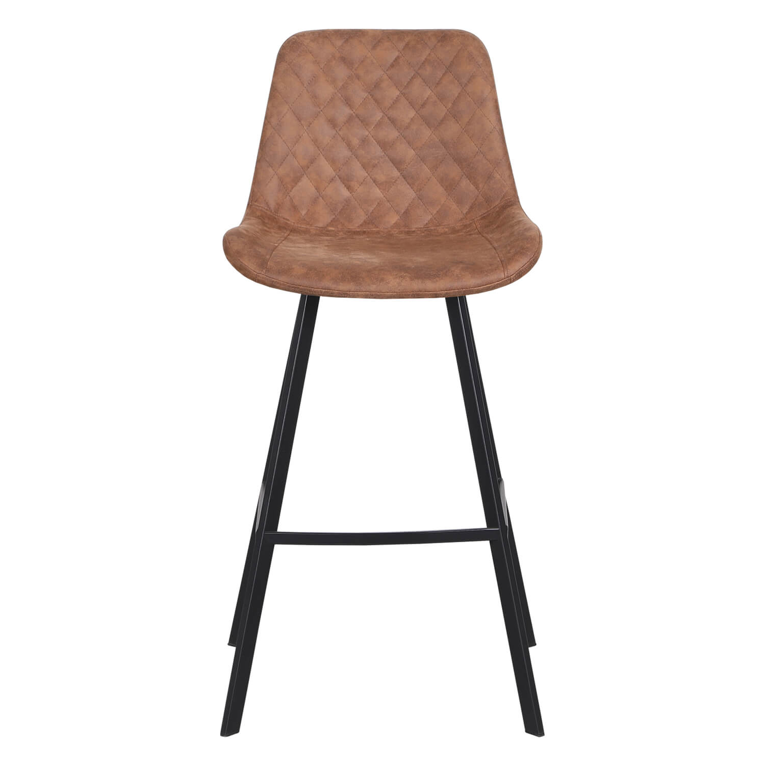 Horeca-Metalen-Barstoel-EMPERIO-Cognac-Microvezel-V Horeca-Metalen-Barstoel-EMPERIO-Cognac-Microvezel-V