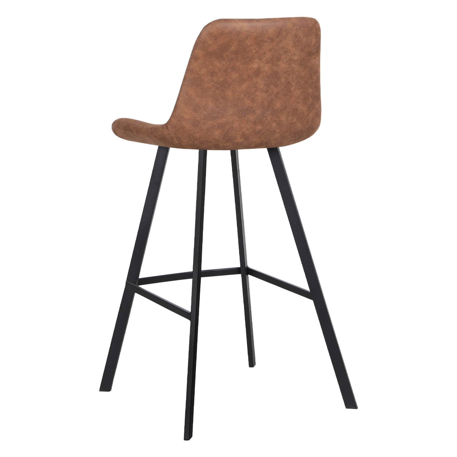 Horeca-Metalen-Barstoel-EMPERIO-Cognac-Microvezel-ZA Horeca-Metalen-Barstoel-EMPERIO-Cognac-Microvezel-ZA