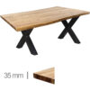 Horeca-Boom-Tafel-Acacia-75×120-Cm-Met-Stalen-Onderstel-X70