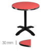 Horeca-Terrastafel-Opklapbaar-Rond-Met-Chroom-Rand-Werzalit-Rood-70-Cm-A-Srd