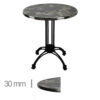 Horeca-Terrastafel-Rond-Met-Chroom-Rand-Werzalit-Brownie-Marble-70-Cm-A-442