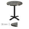 Horeca-Terrastafel-Rond-Met-Chroom-Rand-Werzalit-Brownie-Marble-70-Cm-A-8001