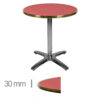 Horeca-Terrastafel-Rond-Met-Messing-Rand-Werzalit-Rood-70-Cm-108-A-Roma