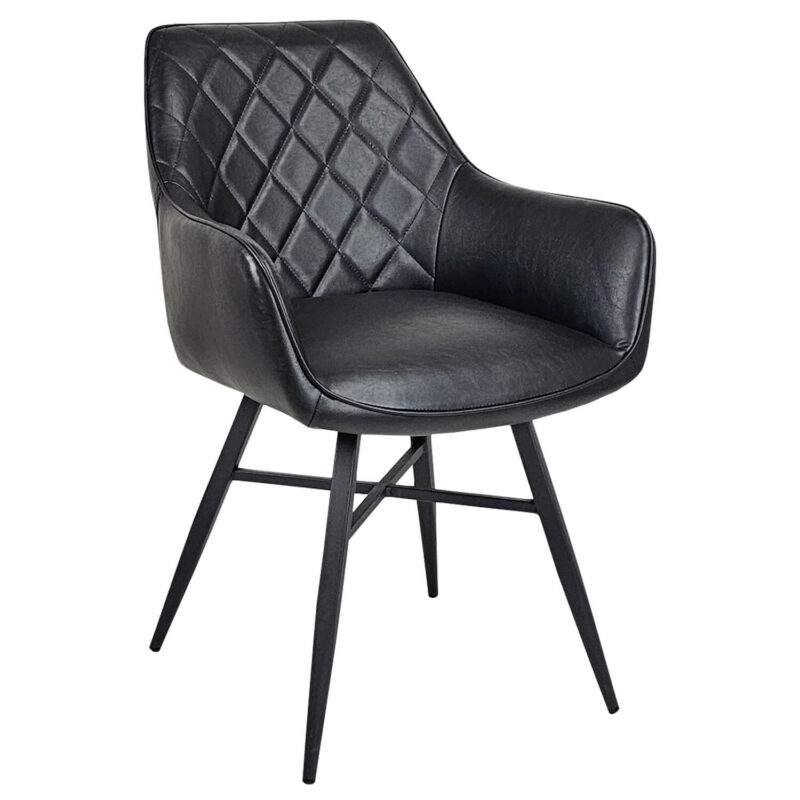 Horeca-Armstoel-Luxor-pu-Zwart