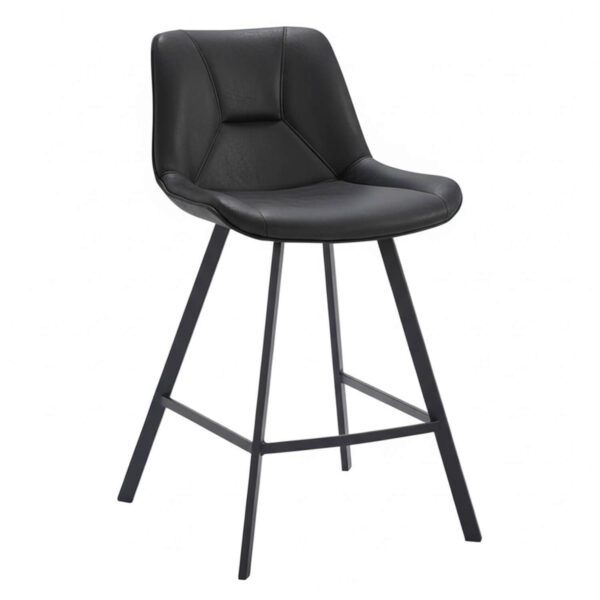 Horeca-Metalen-Barstoel-LUCIANO-Zwart-Vintage-Kunstleer