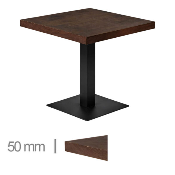 Horeca-Mangohout-Tafel-Met-Onderstel-70x70-cm-mocca