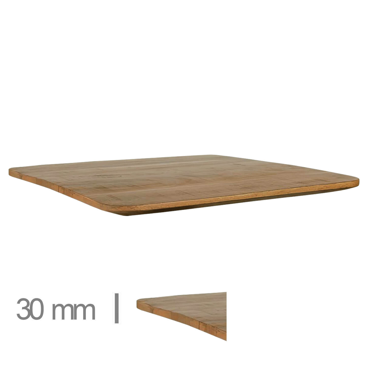 Horeca Mangohout Tafelblad - 3 cm Dik - 70x70 - Mango Compact Nature