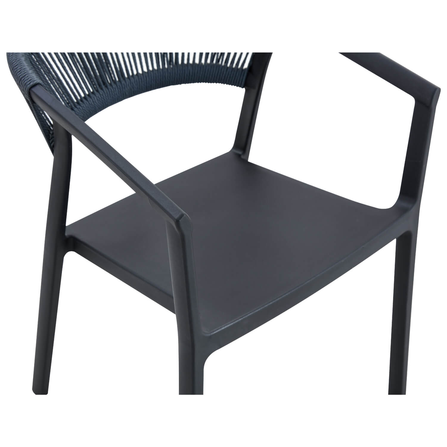 Terrasstoel-CECILE-Armleuning-Stapelbaar-Blauw-Kunststof-Touw-D Terrasstoel-CECILE-Armleuning-Stapelbaar-Blauw-Kunststof-Touw-D