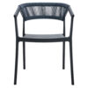 Terrasstoel-CECILE-Armleuning-Stapelbaar-Blauw-Kunststof-Touw-V