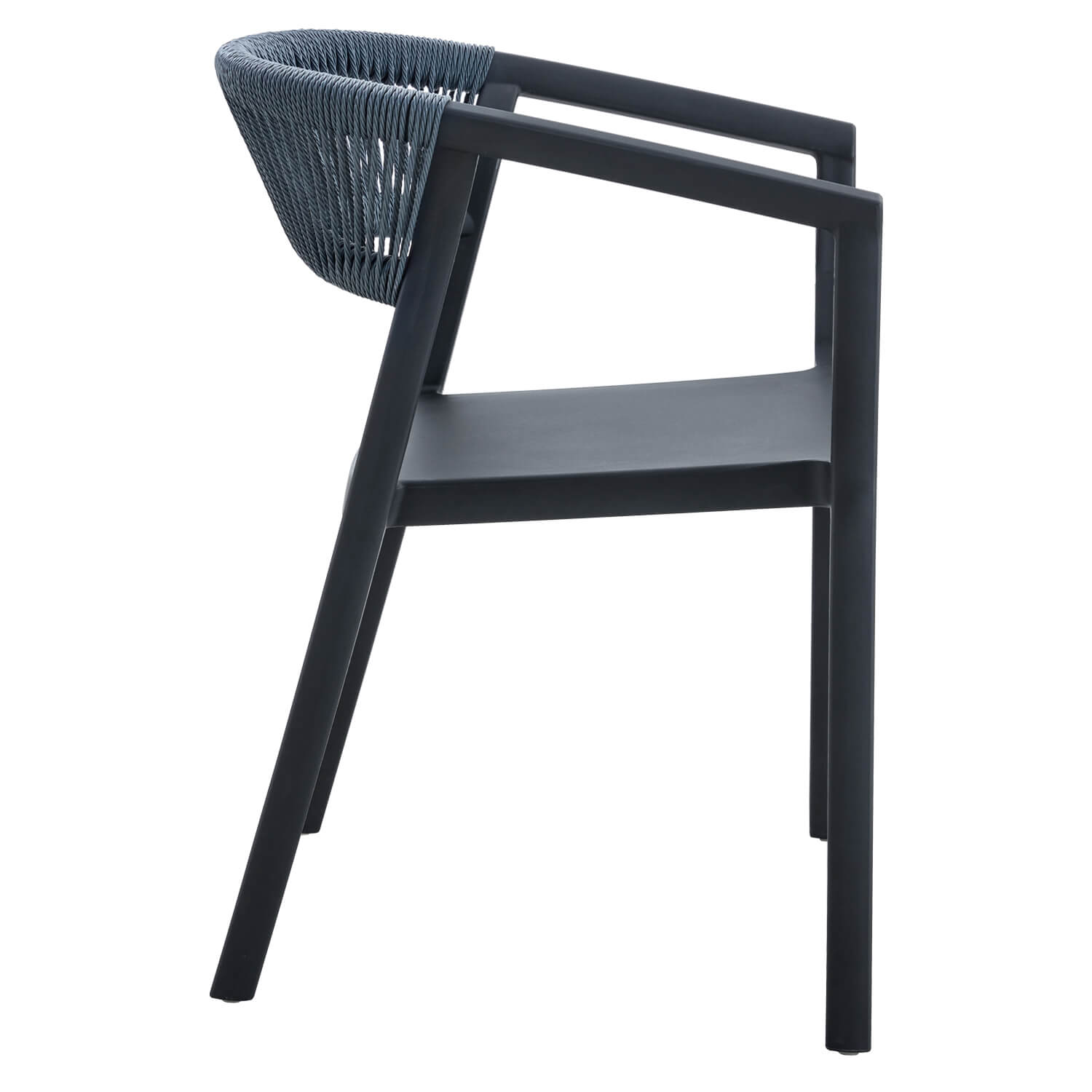 Terrasstoel-CECILE-Armleuning-Stapelbaar-Blauw-Kunststof-Touw-Z Terrasstoel-CECILE-Armleuning-Stapelbaar-Blauw-Kunststof-Touw-Z