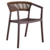 Terrasstoel-CECILE-Armleuning-Stapelbaar-Bruin-Kunststof-Touw