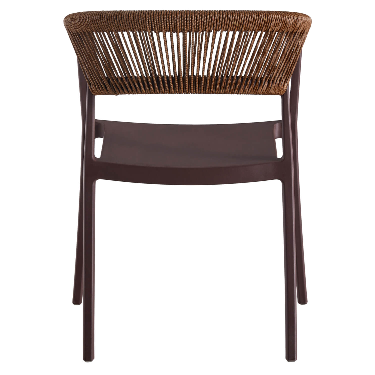 Terrasstoel-CECILE-Armleuning-Stapelbaar-Bruin-Kunststof-Touw-A Terrasstoel-CECILE-Armleuning-Stapelbaar-Bruin-Kunststof-Touw-A