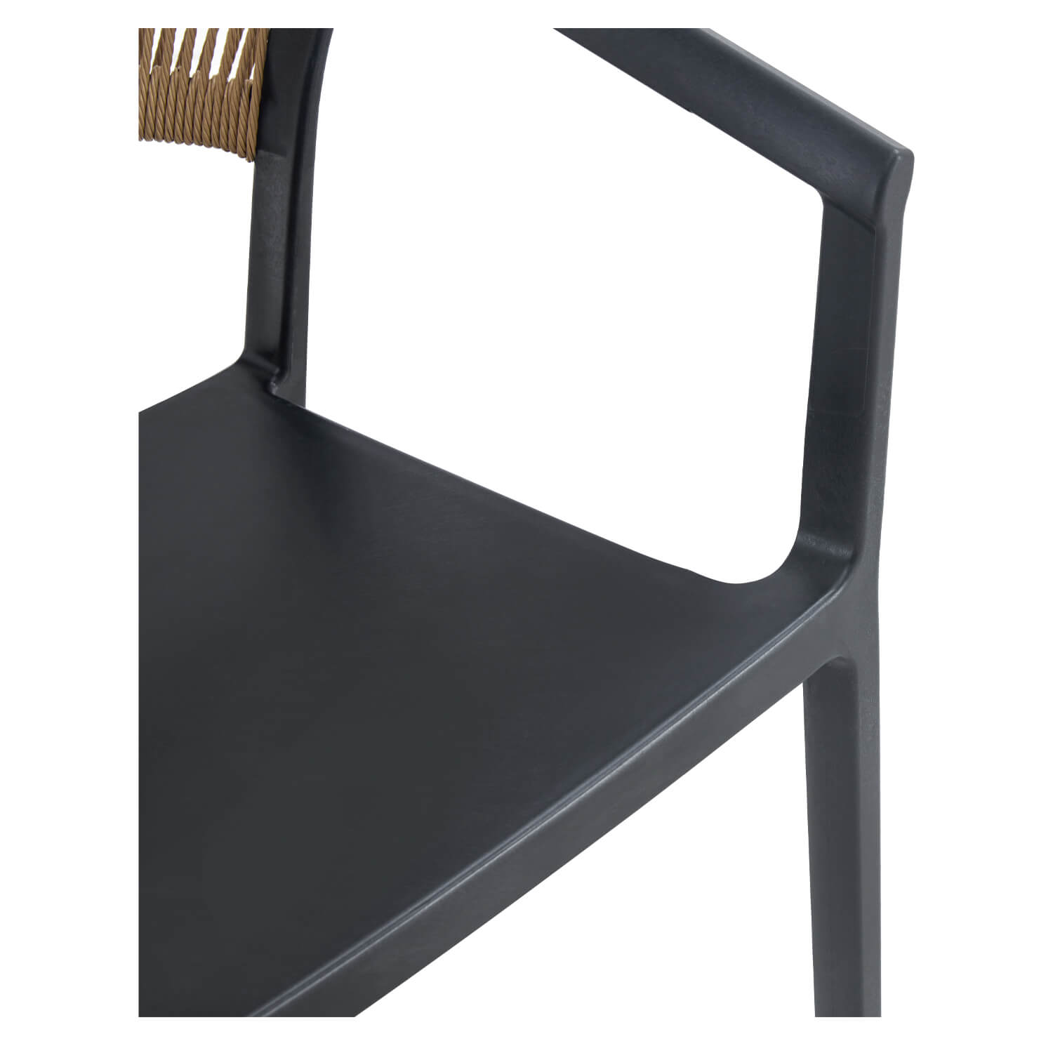 Terrasstoel-CECILE-Armleuning-Stapelbaar-Zwart-Naturel-Kunststof-Touw-D1 Terrasstoel-CECILE-Armleuning-Stapelbaar-Zwart-Naturel-Kunststof-Touw-D1