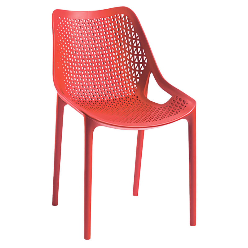 Terrasstoel-AERO-Armleuning-Stapelbaar-Rood-Kunststof