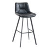 Horeca-Metalen-Barstoel-CARMEN-Zwart-Kunstleer