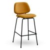 Horeca-Metalen-Barstoel-BELLO-Oker-VelvetFluweel
