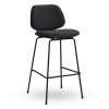 Horeca-Metalen-Barstoel-BELLO-Zwart-Microvezel