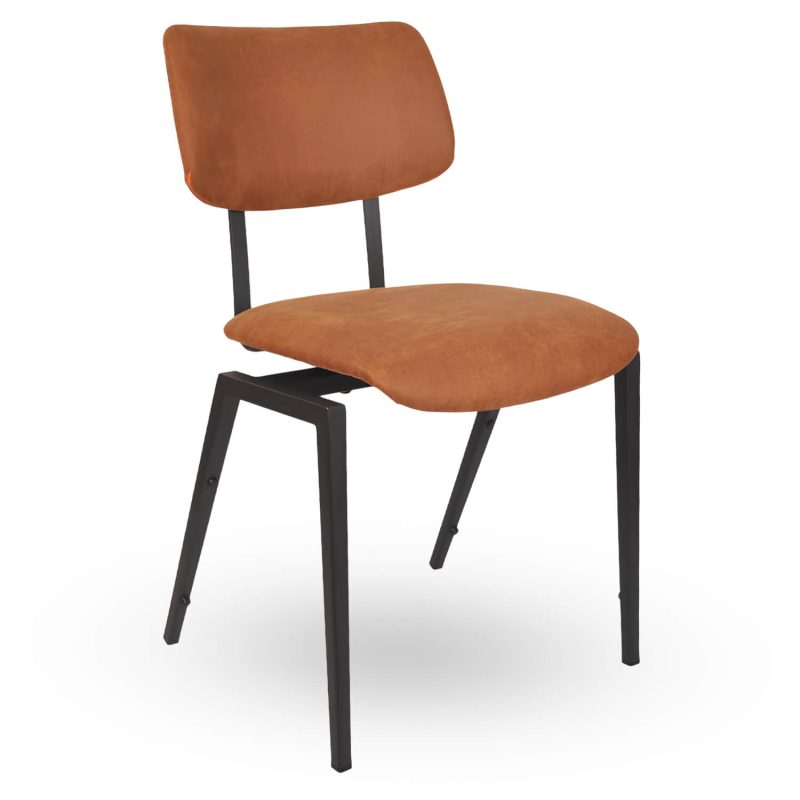 Stapelbare-Schoolstoel-URBAN-Cognac-Microvezel