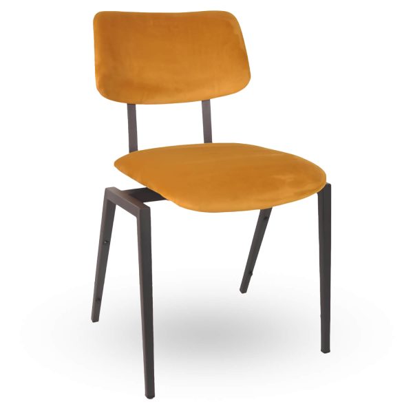 Stapelbare-Schoolstoel-URBAN-Oker-Velvet-Fluweel