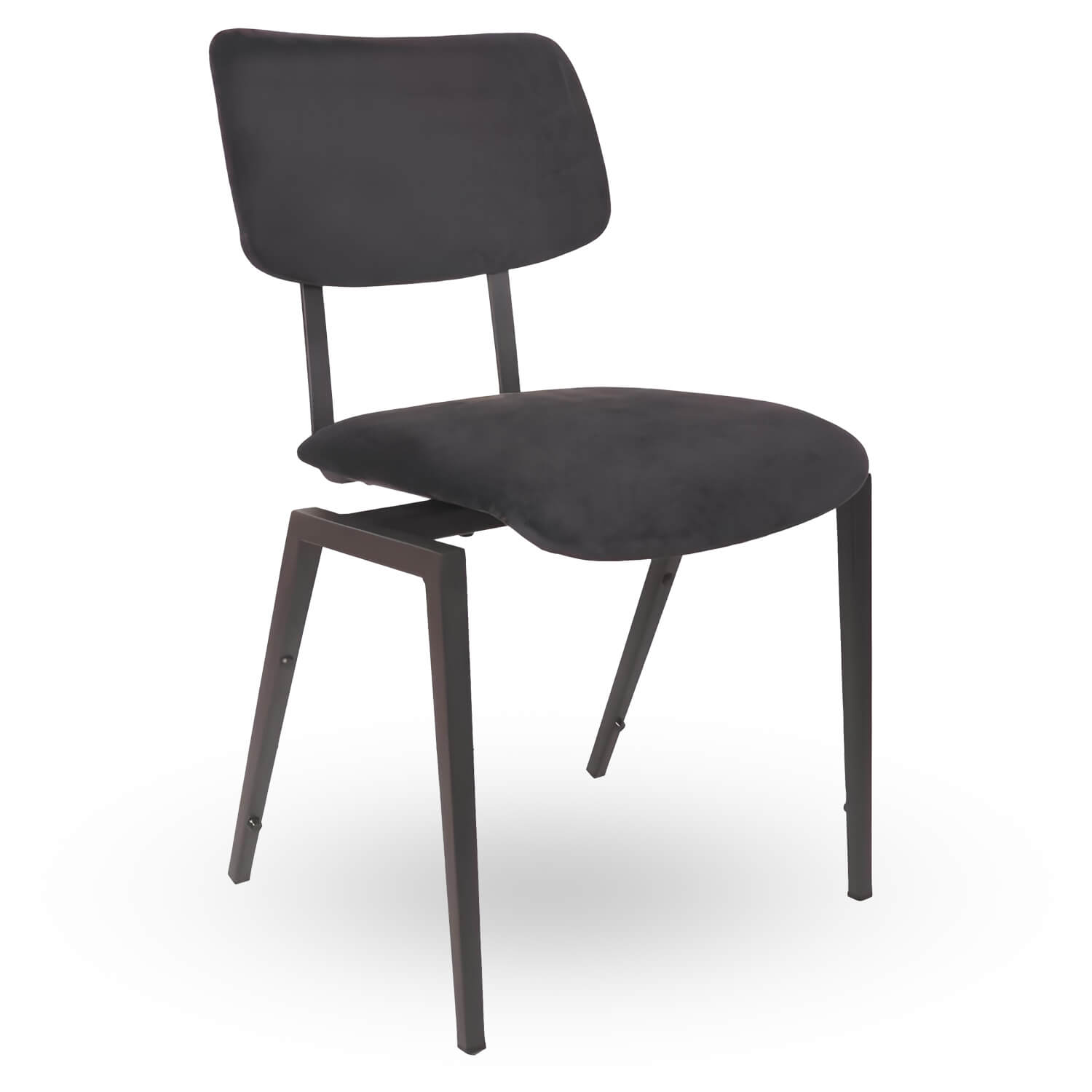 Stapelbare-Schoolstoel-URBAN-Zwart-Velvet-Fluweel