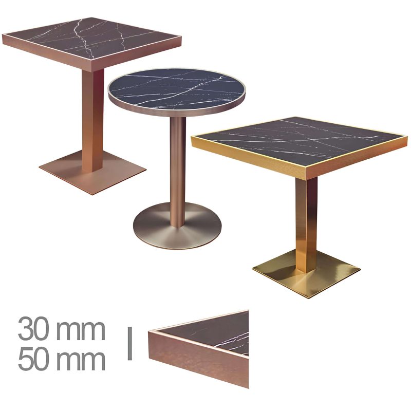 Faux-Marmer-Zwart-Edge-Koper-Goud-Tafel-Assortiment