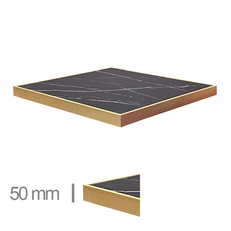 Horeca-Tafelblad-FAUX-MARMER-ZWART-EDGE-GOUD-5-cm-Dik