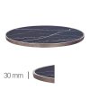 Horeca-Tafelblad-Rond-FAUX-MARMER-ZWART-EDGE-KOPER-3cm-Dik