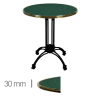 Horeca-Ronde-Terrastafel-Met-Messing-Rand-TERRASIA-GROEN-Ø60-cm
